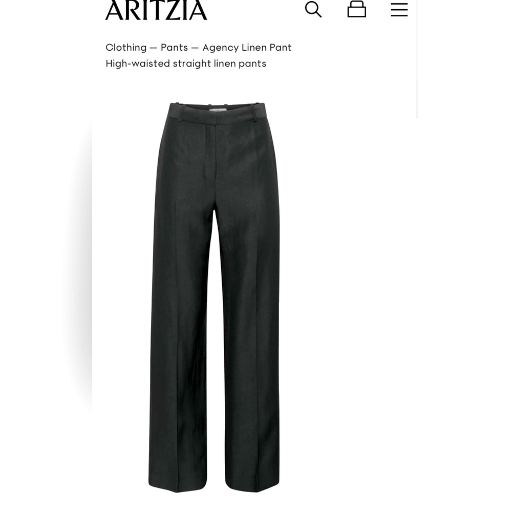 Aritzia Agency Linen Pants in the colour Kasha Taupe